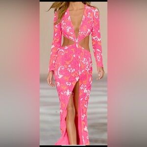 Sherri Hill Pink Floral Gown